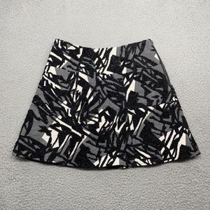 Zara Mini Skirt Womens Small Black White A-Line Skater Sparkle Textured Party